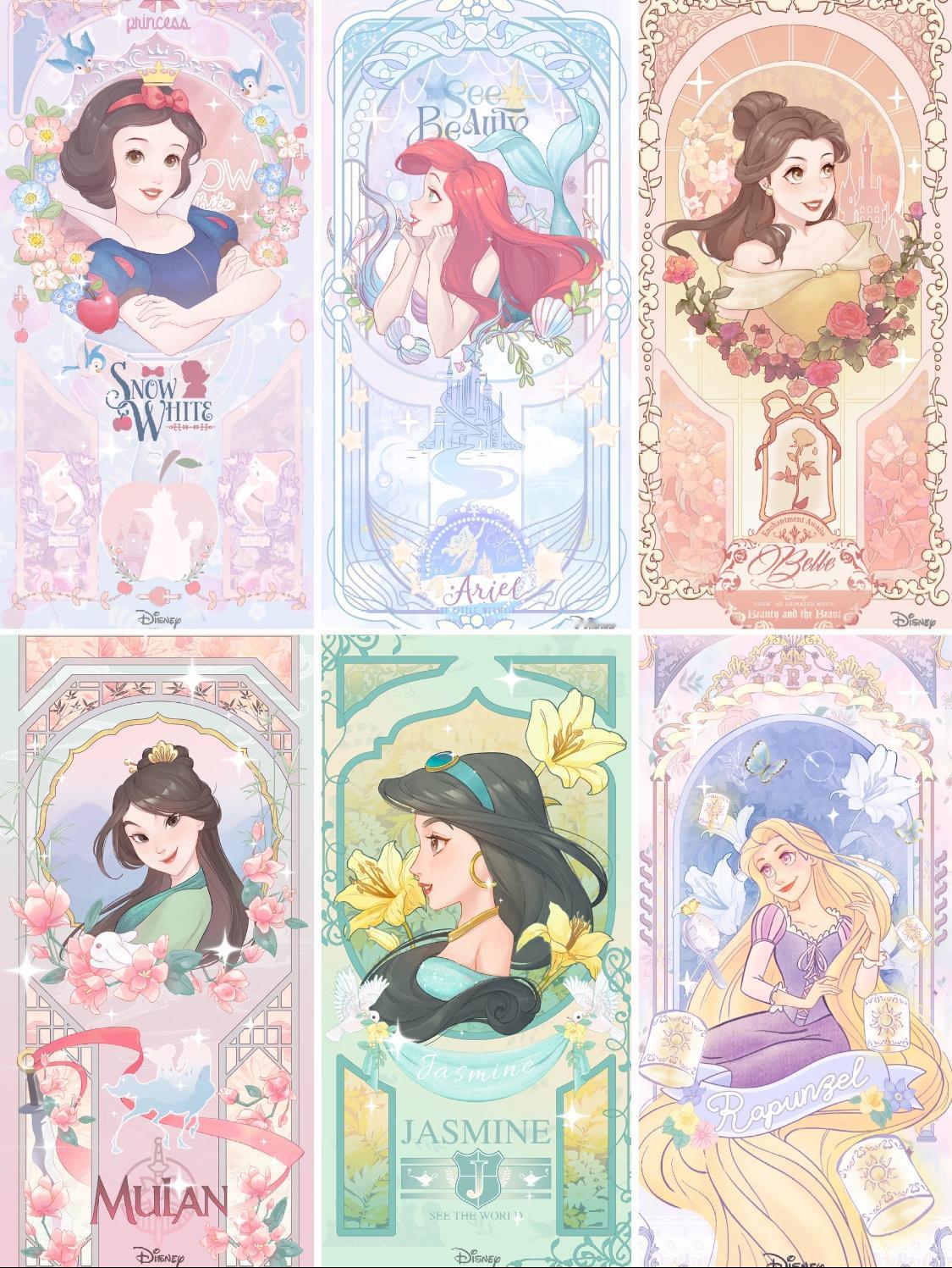 迪士尼公主🎀各色系壁纸🫧可太美惹！你最喜欢哪位公主呢～日漫迪士尼次元星火计划