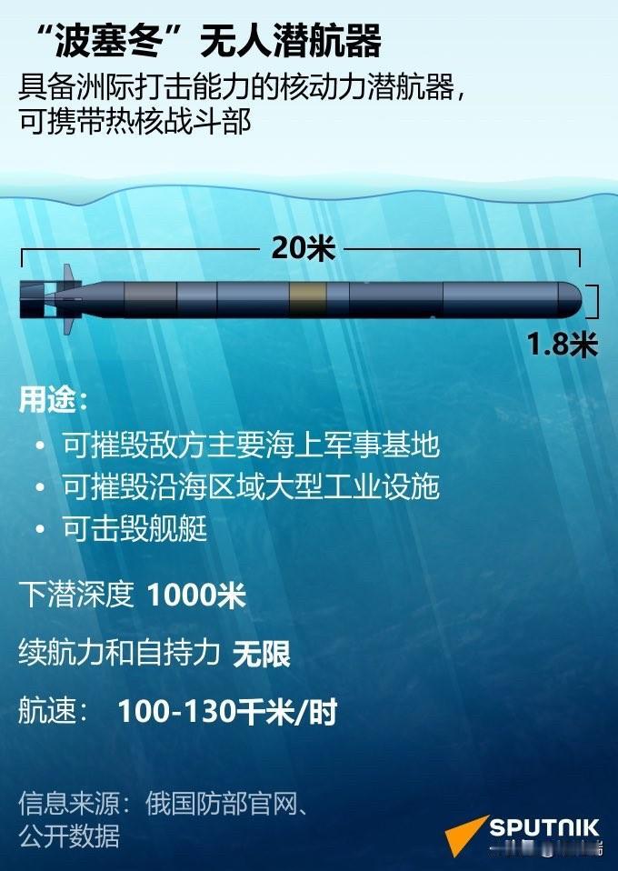 普京确认无人潜航器“波塞冬”测试成功

据俄罗斯卫星社网站10月29日报道，俄罗