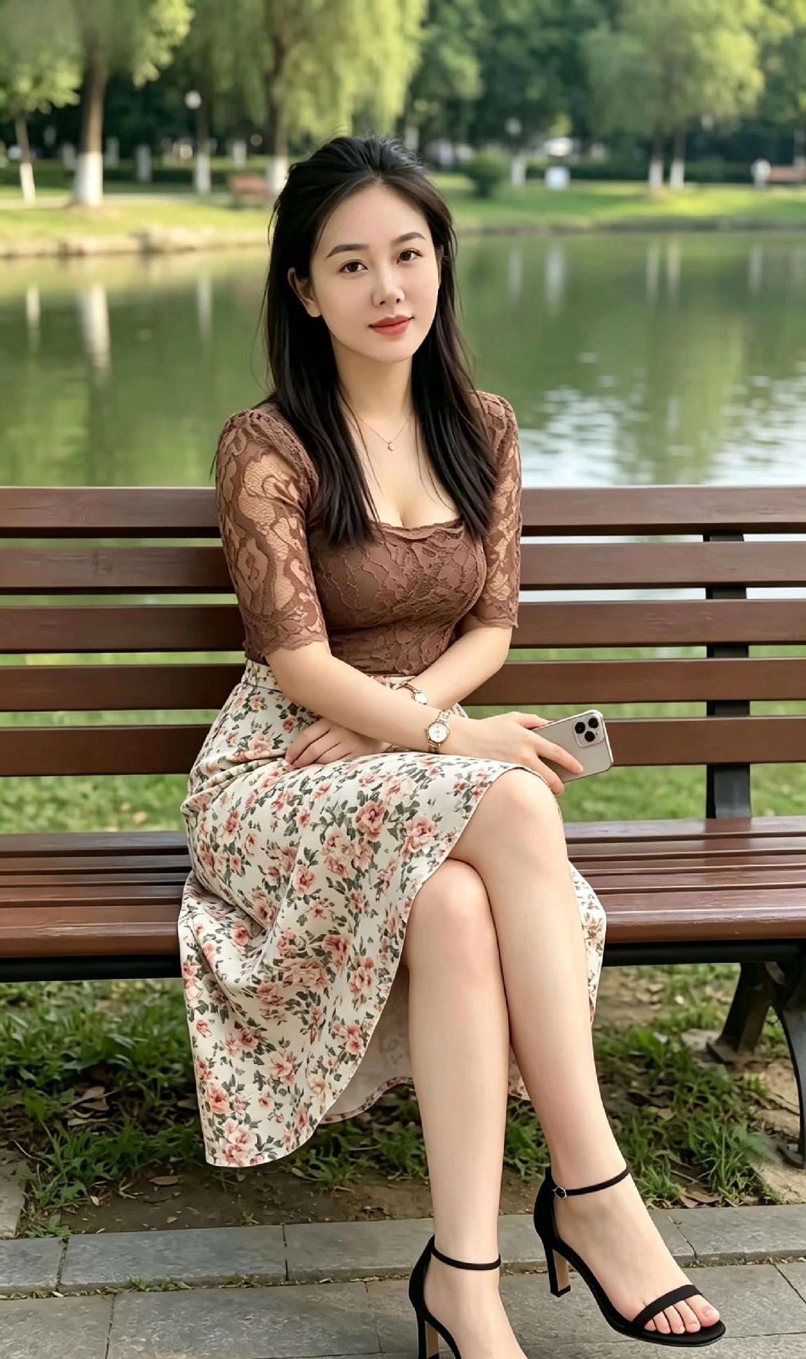 湖畔佳人
 
谁能拒绝公园湖边温柔氛围感女神！三十多岁的姐姐自带成熟温婉韵味，静