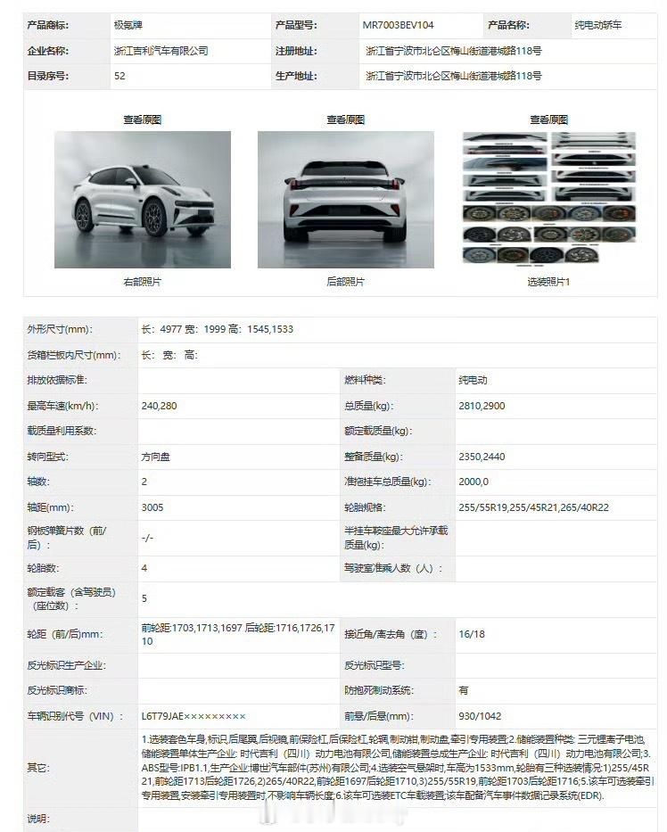 今天下午聊极氪几台新车⬇️大家看来非常感兴趣应景来了我所说几台新车正好申报图来了