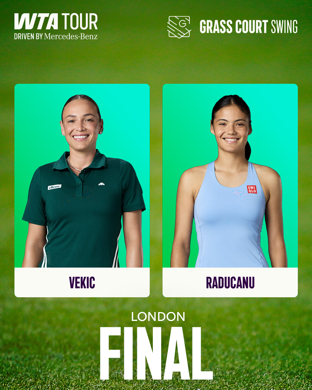 WTA500赛德女王杯草地赛决赛阵容，是拉杜卡努 vs 维季奇！拉杜卡努在这个红