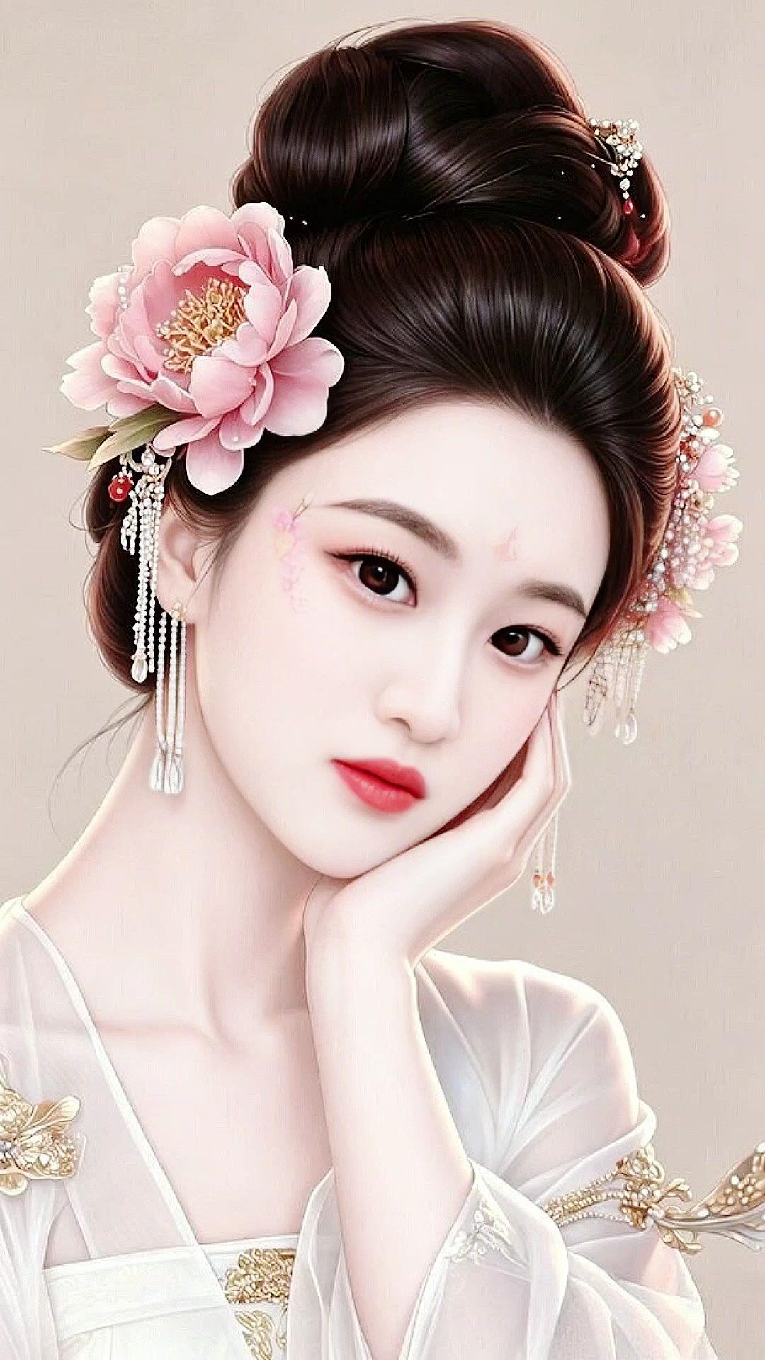 温柔系国风妆造 古风妆容有多美 古典妆造 清冷氛围感美人 古风