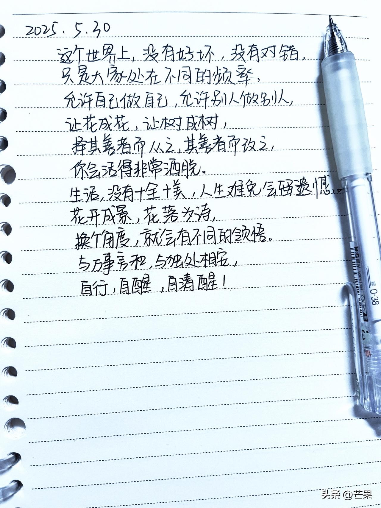 手写摘抄｜允许自己做自己，允许别人做别人