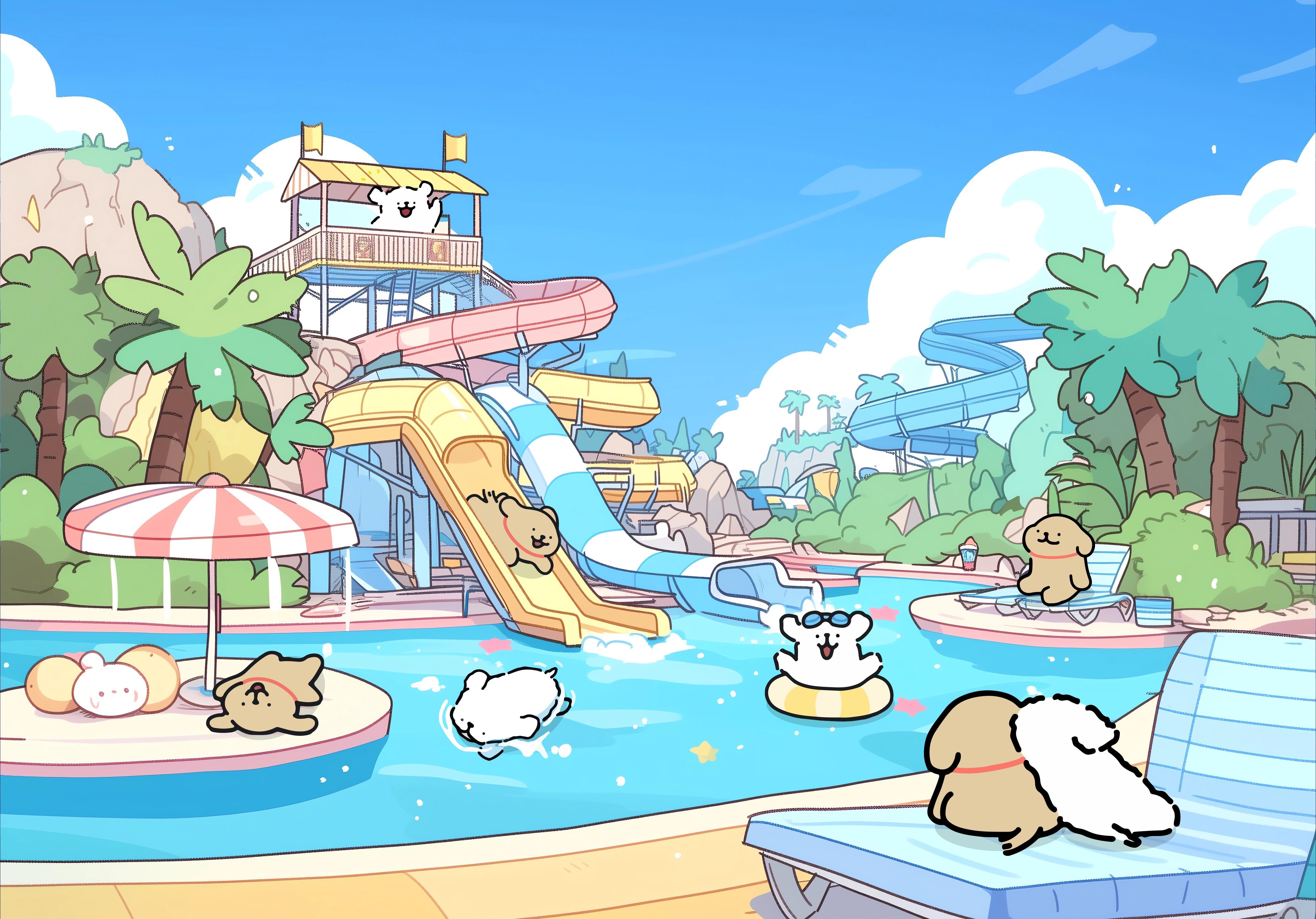 线条小狗iPad 平板 电脑 壁纸 