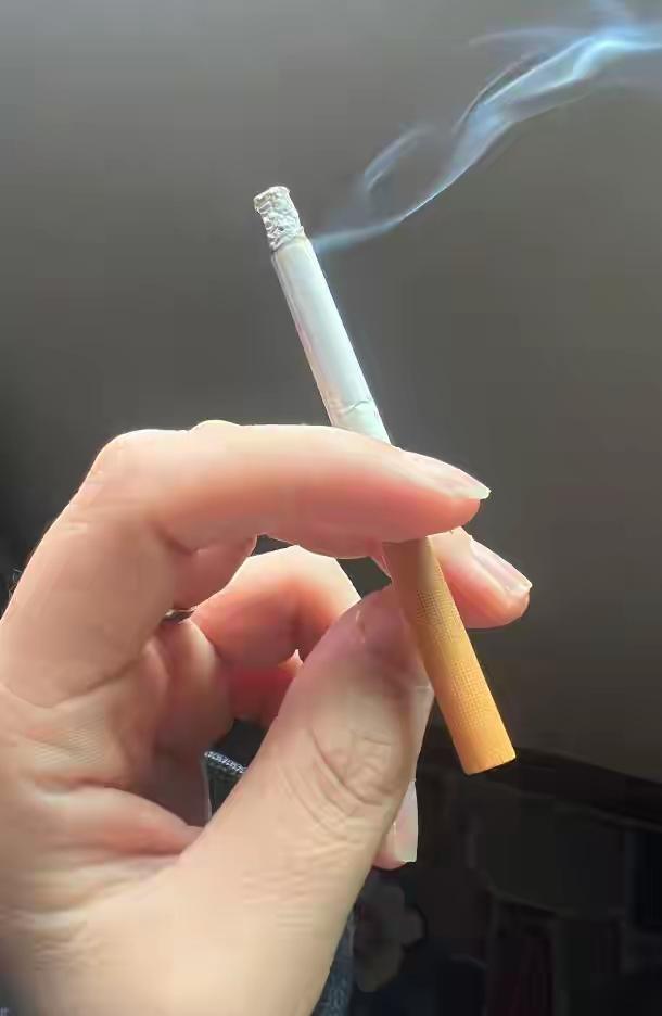 支粗支细虑嘴烟，
深吸一口赛神仙。
纷芳却如蛇蝎女，
烧我钱财毁健康。