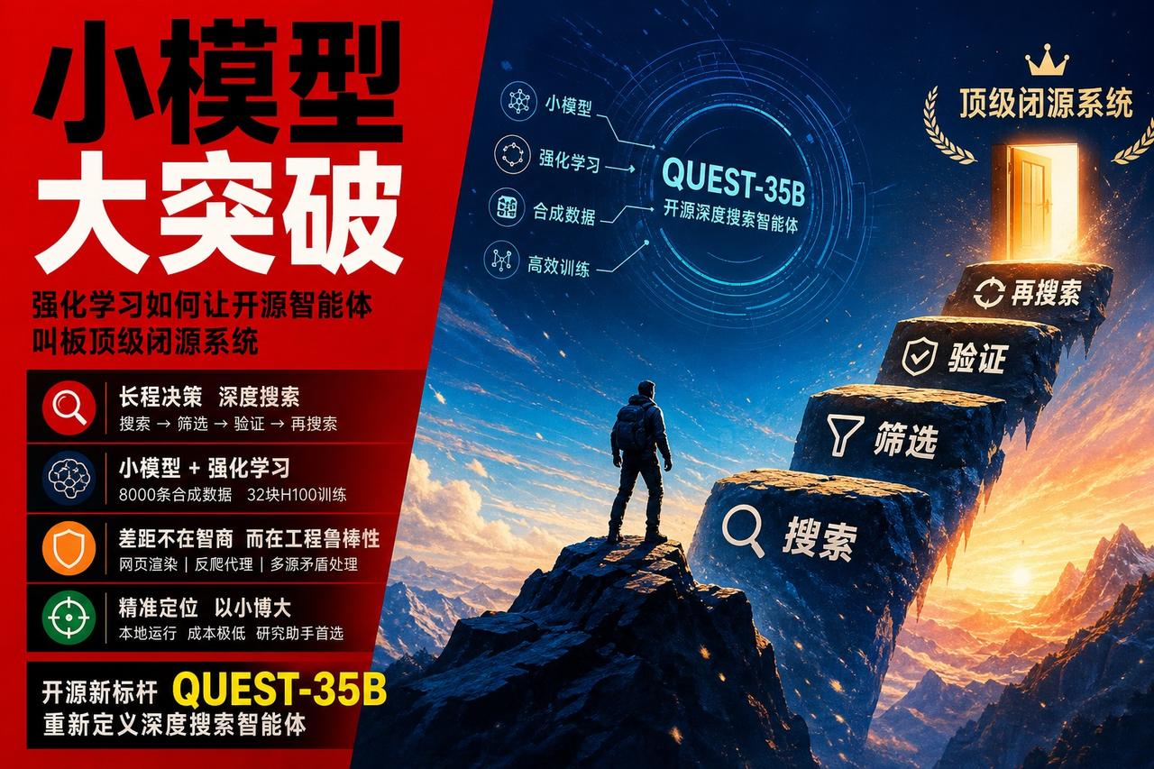 【开源Deep Research的平替之路：QUEST-35B的降维打击】

俄