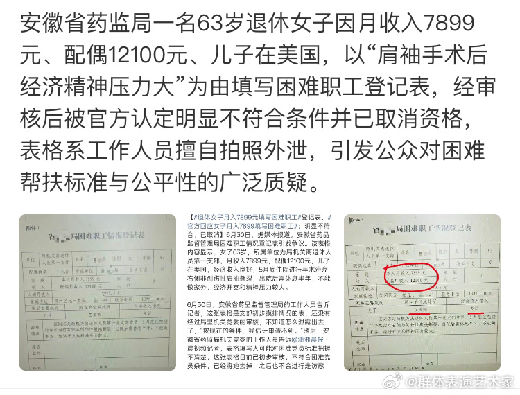 这个新闻最离谱的是单位里回应记者的那个工作人员，说可能是这两口子对困难职工的标准