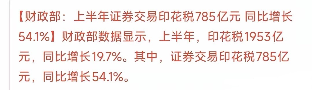 券商板块大利好来了，印花税上半年猛增随着中国经济的转好，A股2025年终于迎来了