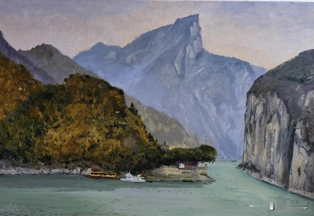 侯宝川老师绘画作品欣赏
夔门天下美 油画 80×120cm 2024年