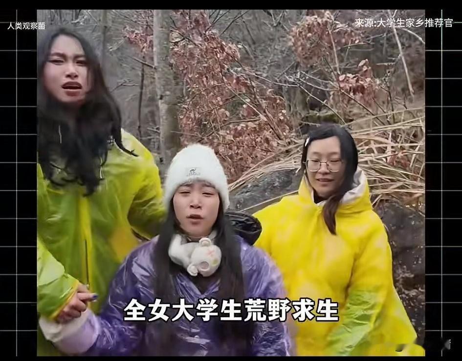 到底是谁想出来的全女野外生存？
这不是开玩笑吗？
几名女大学生参加了这个节目，