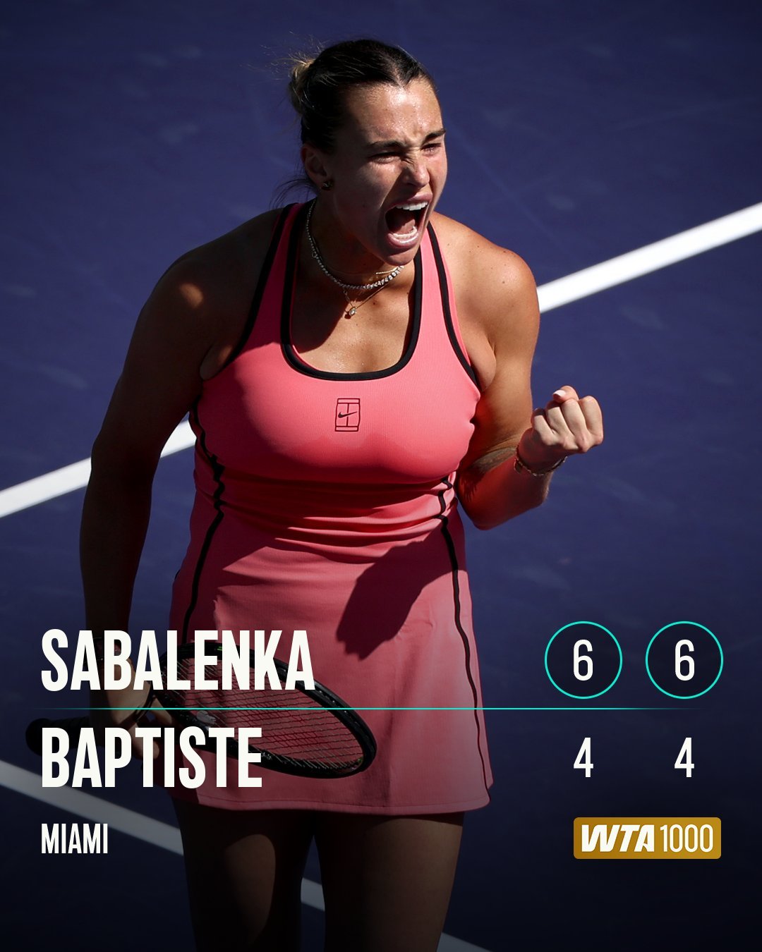 萨巴伦卡vs莱巴金娜！双巴大战又来了🔥🔥🔥WTA迈阿密1000赛女单1/4