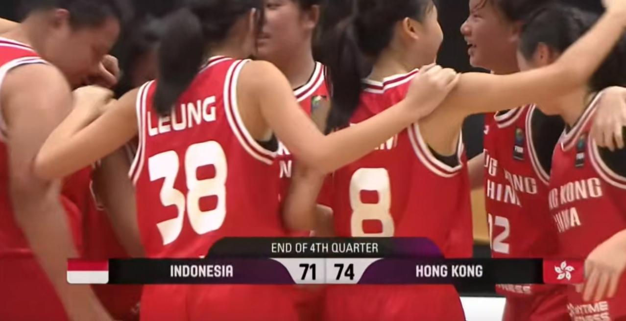 女篮U16亚洲杯，
中国香港U16女篮居然艰难战胜了印尼，
印尼女篮这块，
好歹