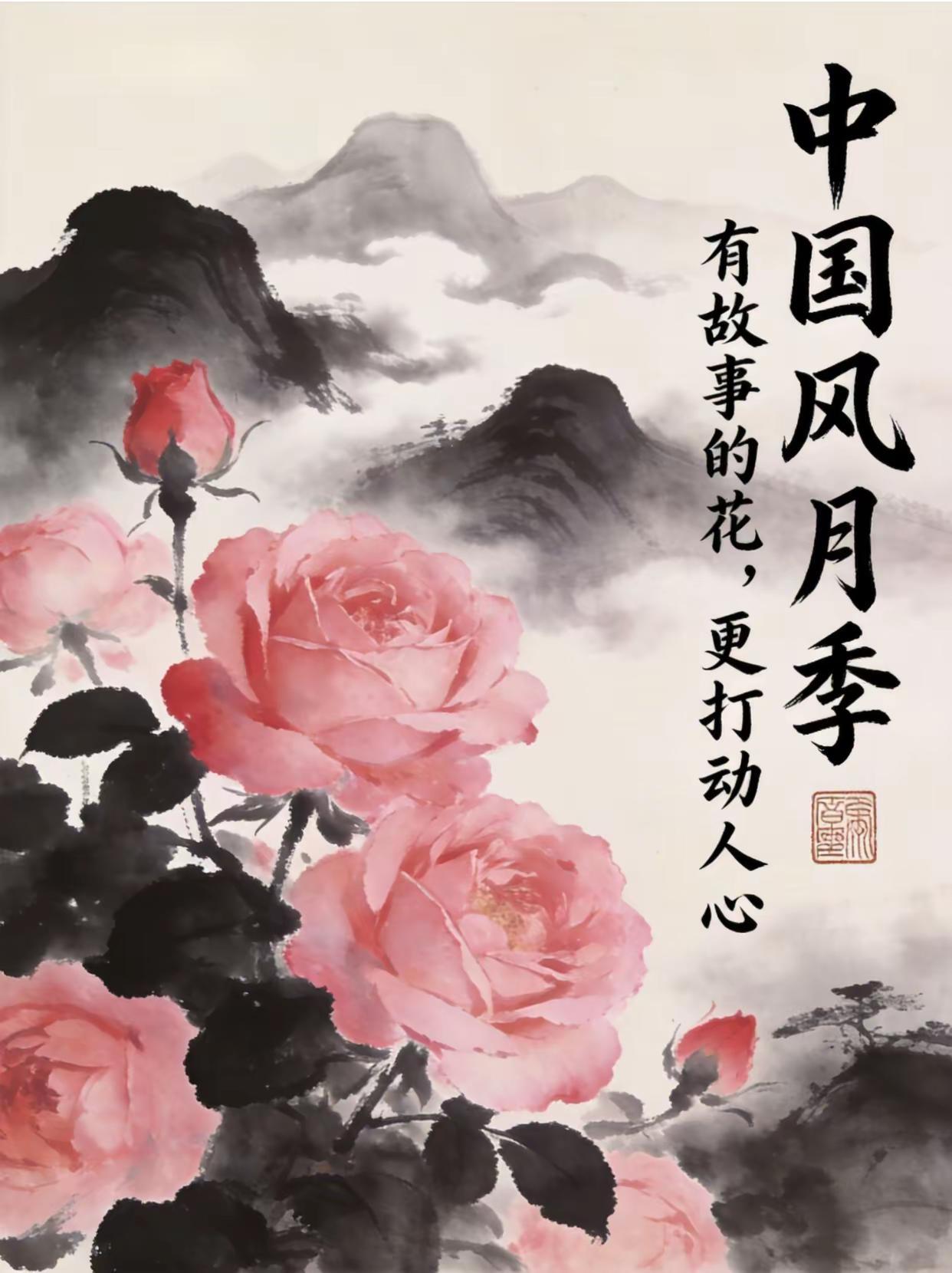 中国风月季，有故事的花更打动人心！。中国风 月季