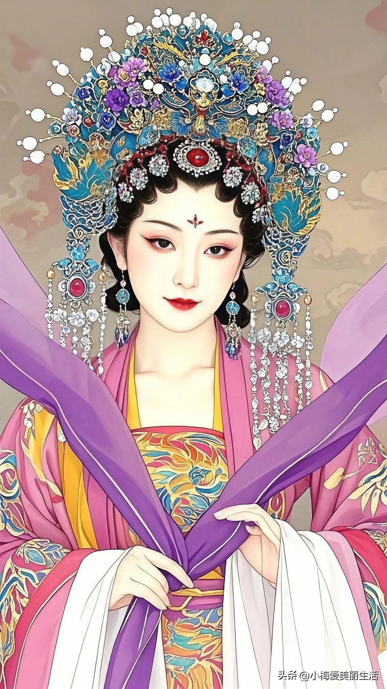 玉颜如花，锦衣华裳。