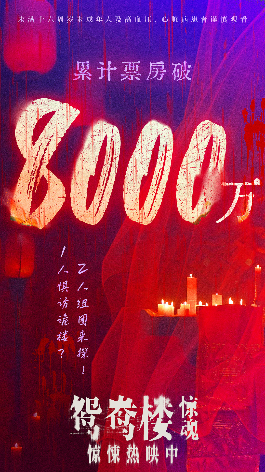 鸳鸯楼惊魂票房破8000万  《鸳鸯楼·惊魂》累计票房突破8000万，目前已是2