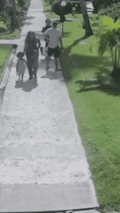 为老不尊就不值得尊重！

白发老头遛狗虽然拴了狗绳，但是这狗绳形同虚设。看到一对