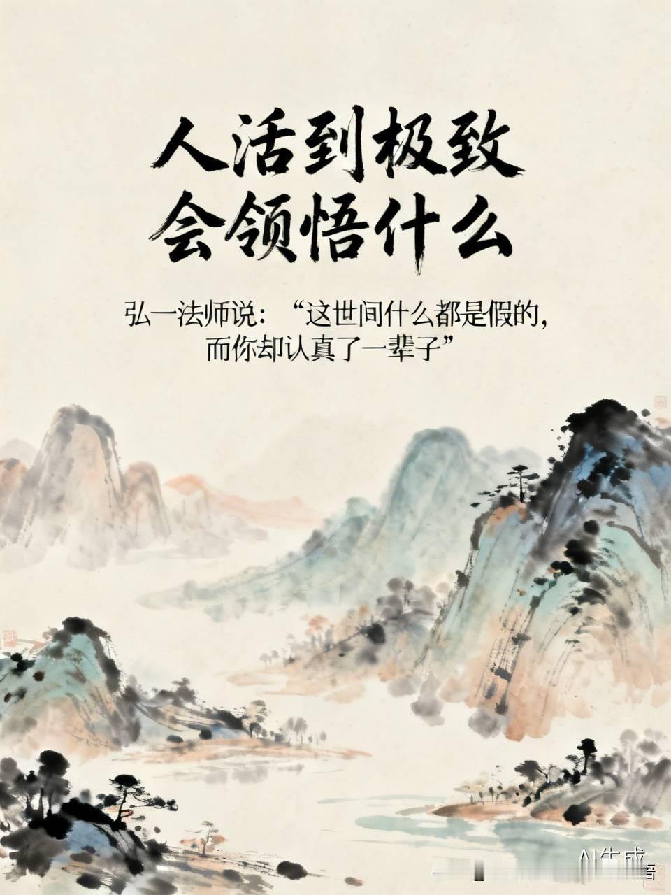 弘一法师曾言：“这世间一切皆为虚妄，你却执着了一生”。
这便是人生，毫无意义的人