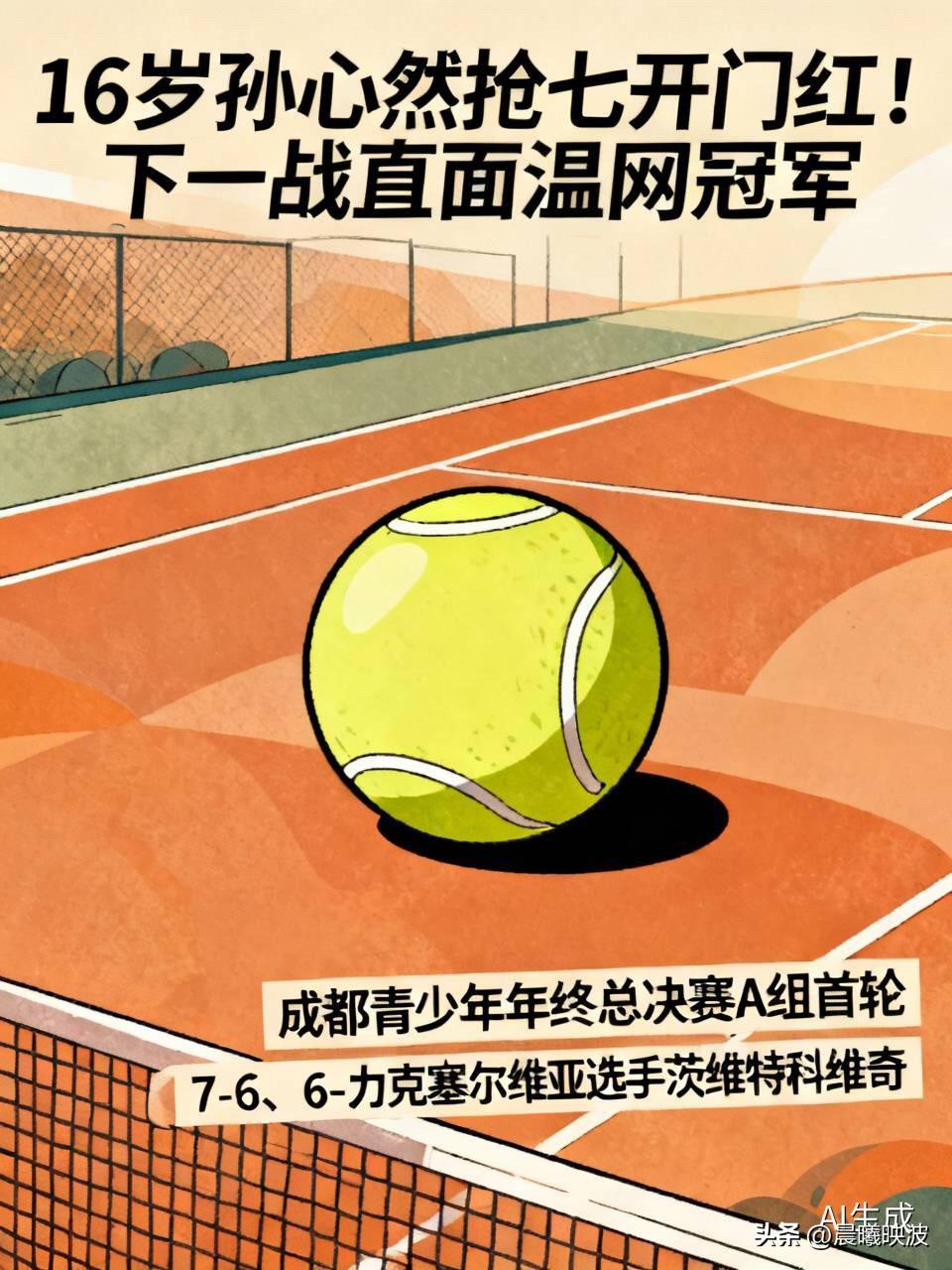 16岁孙心然抢七开门红！下一战直面温网冠军，这场“美网决赛重演”藏不住了

  