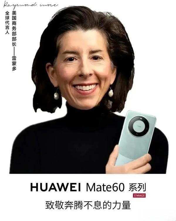 我们雷蒙朵，我为华为代言！
这次来个部长我们出了个mate60，
下次美弟防长来
