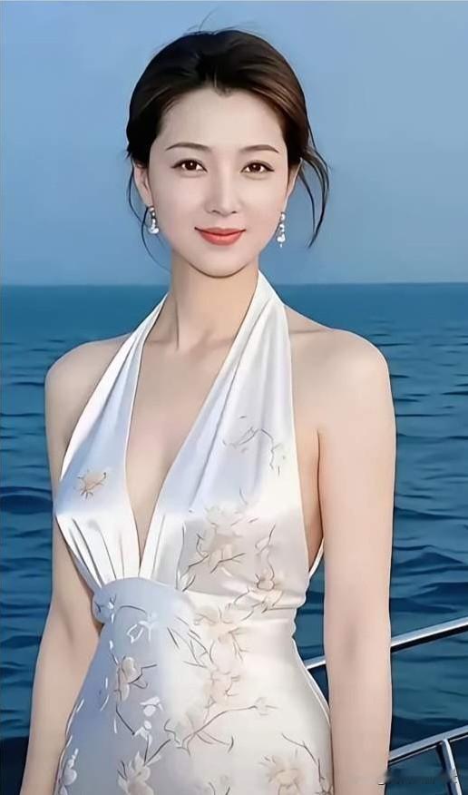 浣溪沙·海畔妆
 
万顷晴波映玉妆，素衣裁得浅花芳。风丝拂鬓韵悠长。
耳畔明珠摇