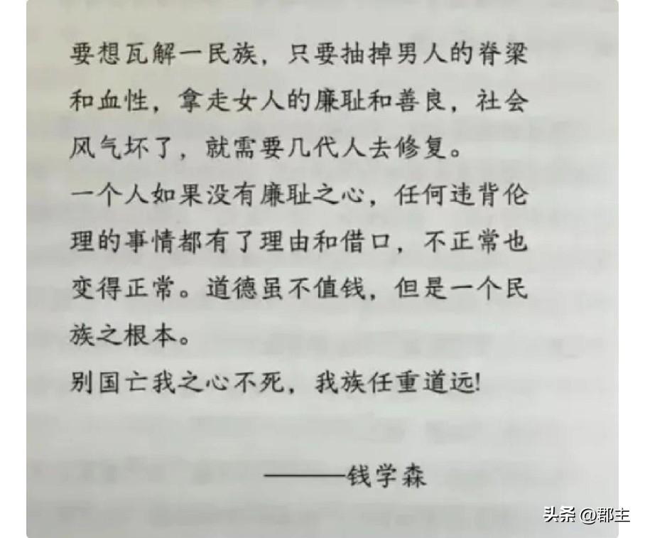 关于“贞洁”两个字的讨论，我还是比较支持这两个人的说法。
前有钱学森所说：“要想