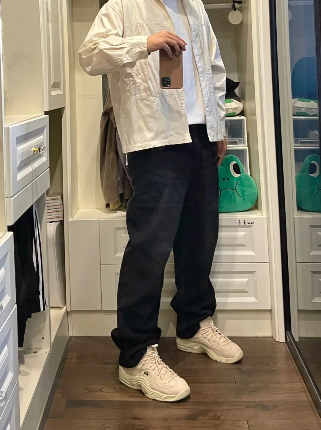 衬衫叠穿｜直筒裤穿搭