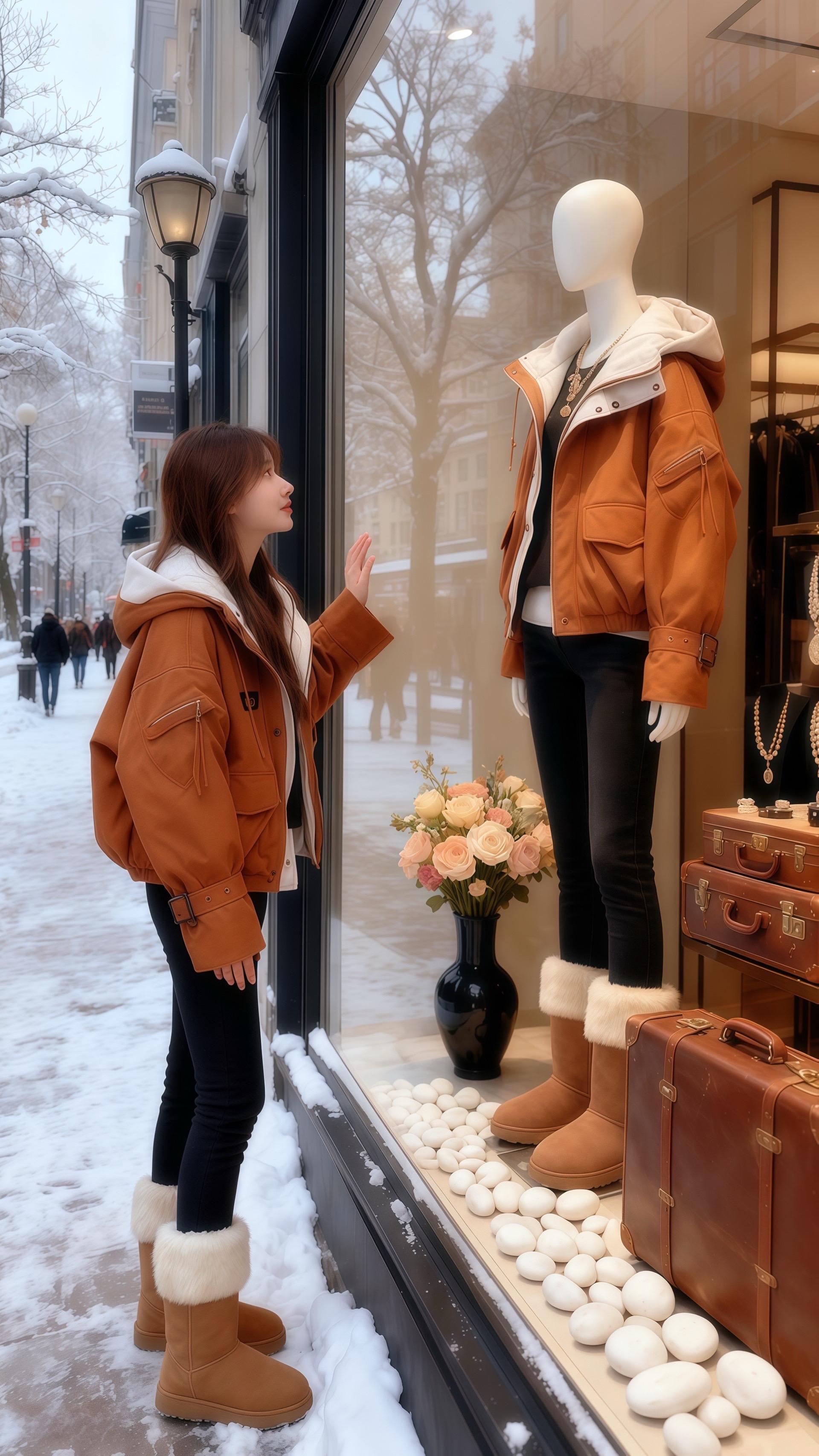 《雪天里的焦糖色浪漫：她把冬日穿搭穿成了小说女主》  初雪落满街角时...