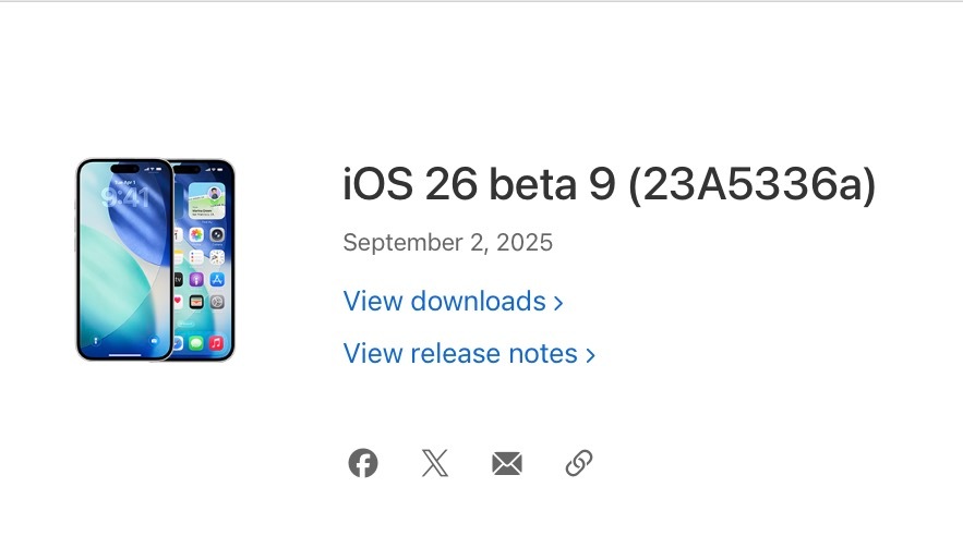 我本来以为iOS26测试版到beta8就结束了没想到还有beta9，太久没出现过