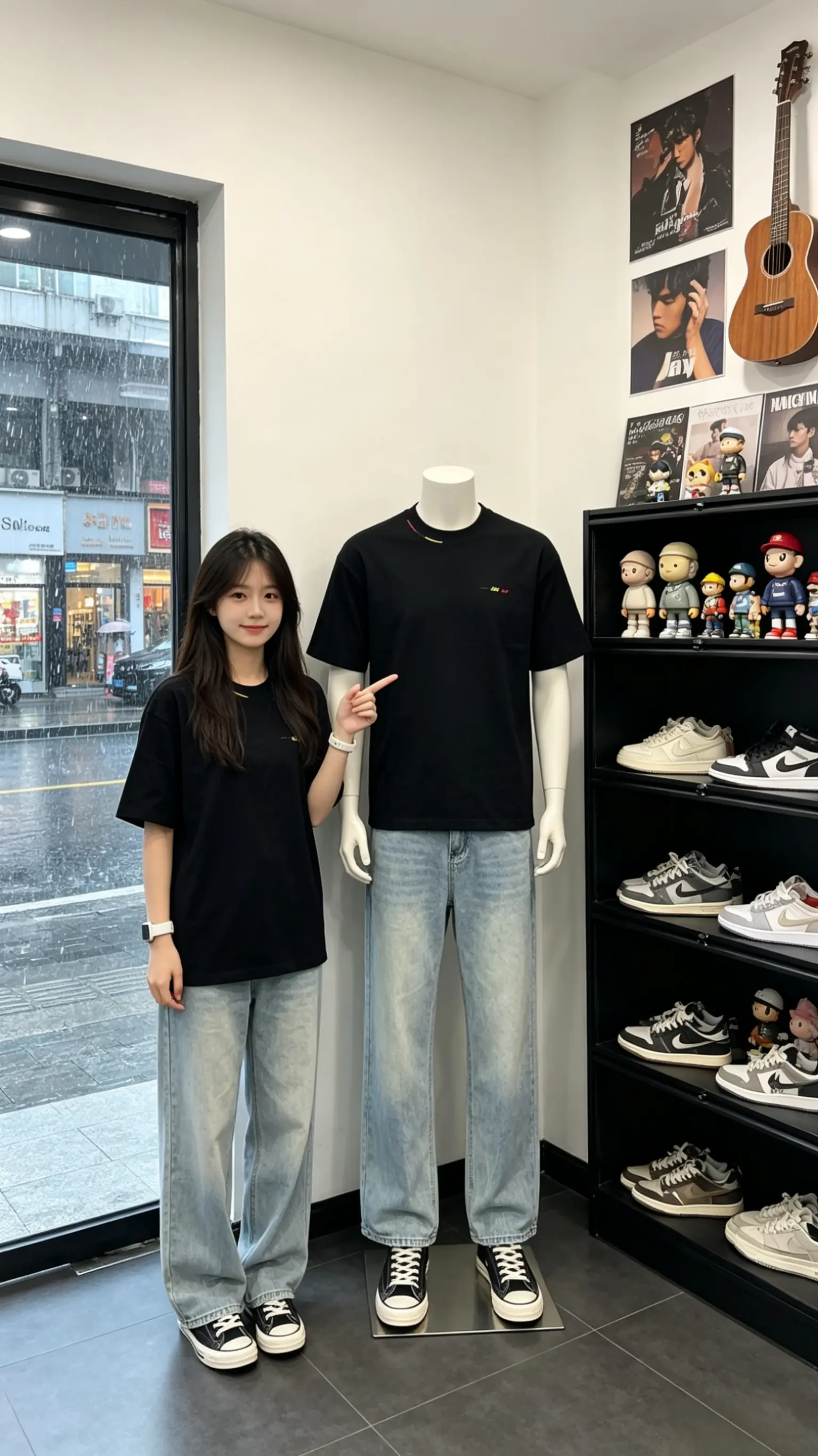 松弛感焊在身上的 t 恤