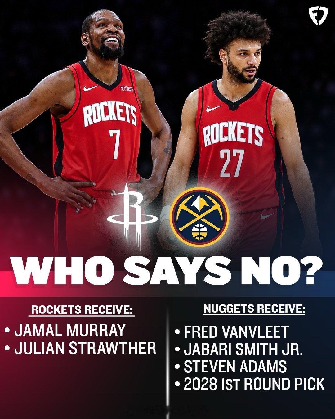 范弗利特+亚当斯+小贾+28首轮换穆雷，你们换吗？休斯顿火箭NBA吐槽大会