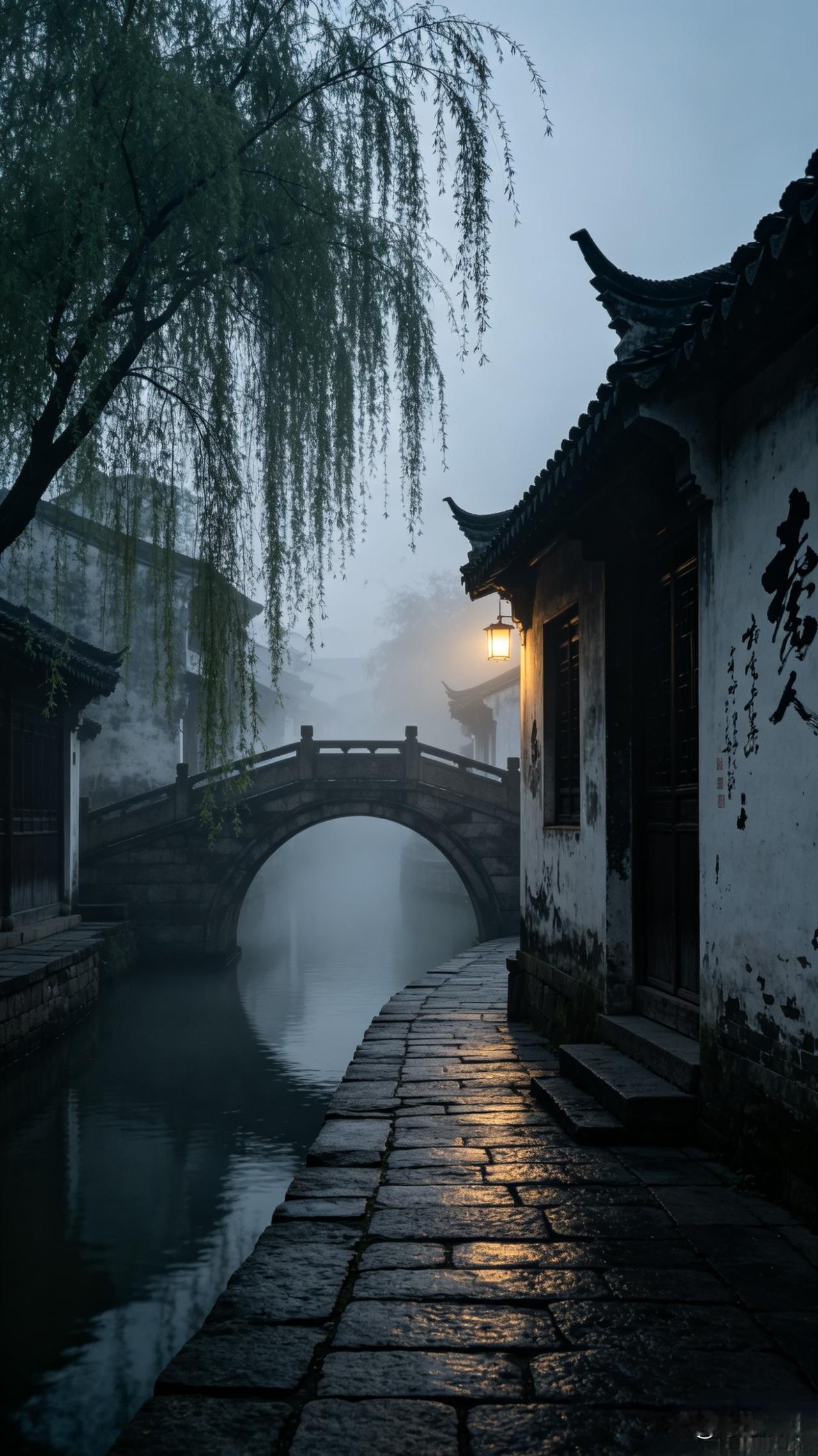 前些日子途经溪畔村，在老石桥的青石板上，见一行旧墨题句。
守桥老人说，这是当年离