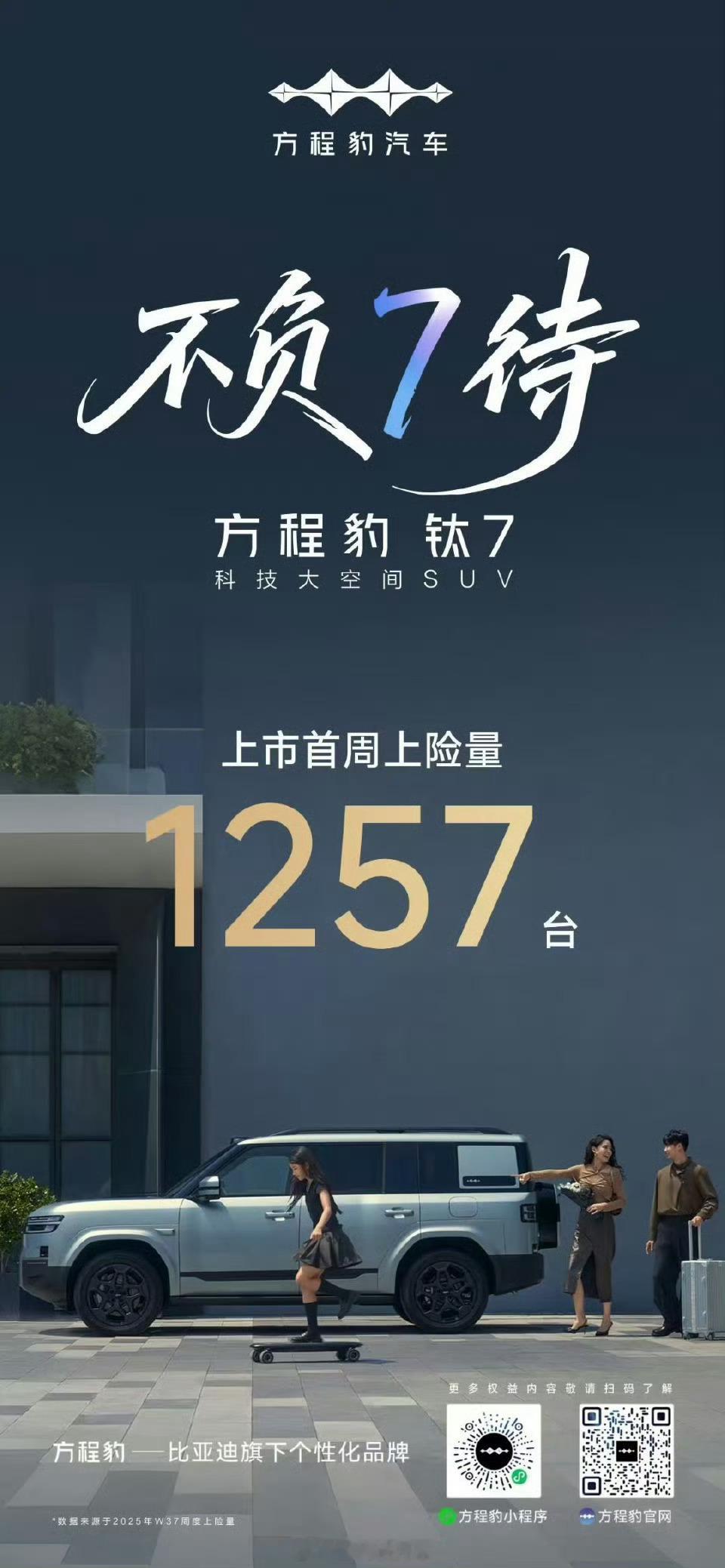 钛7上市首周上险量1257台，可想而知这车在终端有多爆。我第一时间定的也今天才提