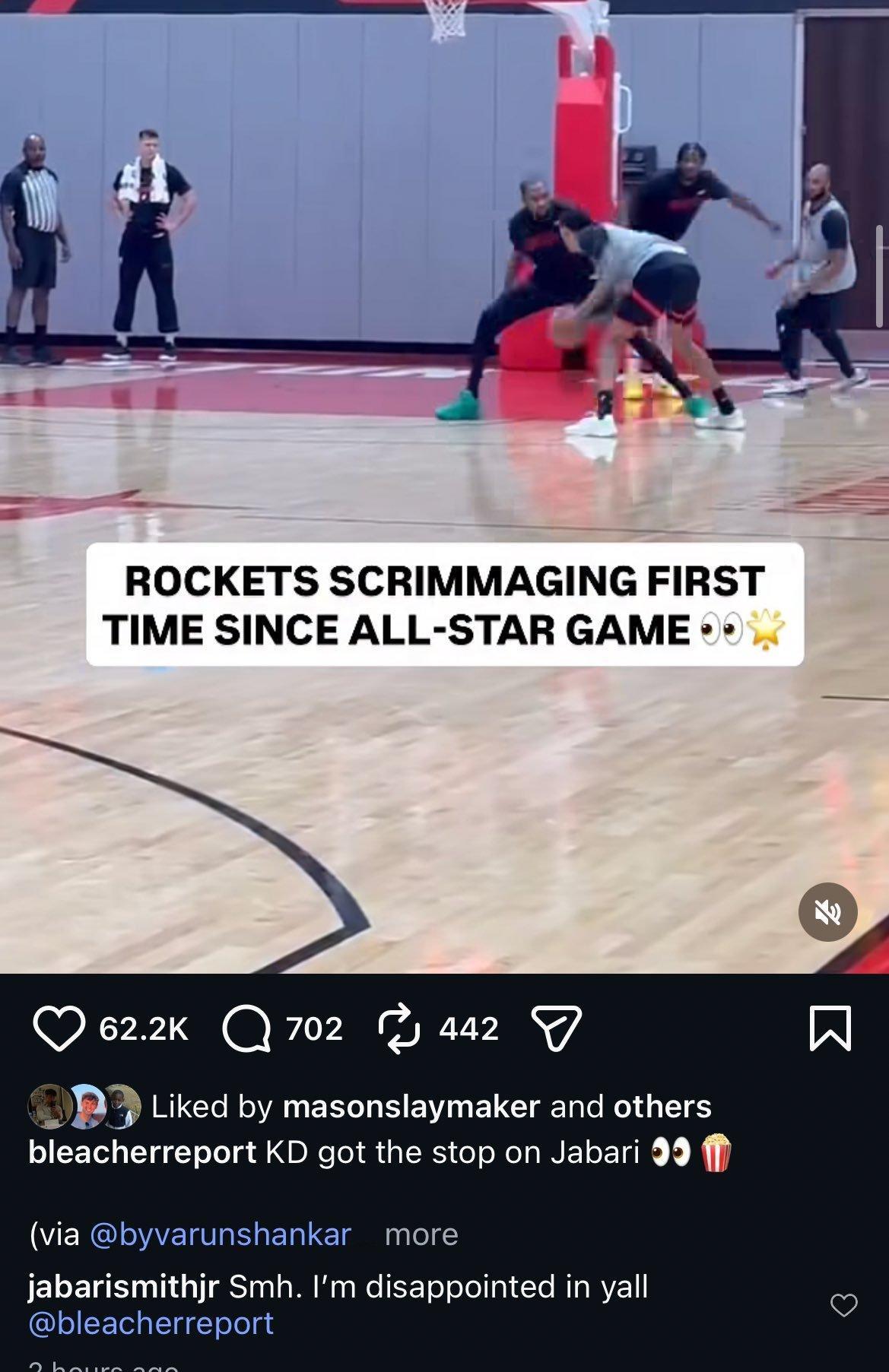 ▲小宝对于BR网站分化火箭队友之间的言论感到非常失望 