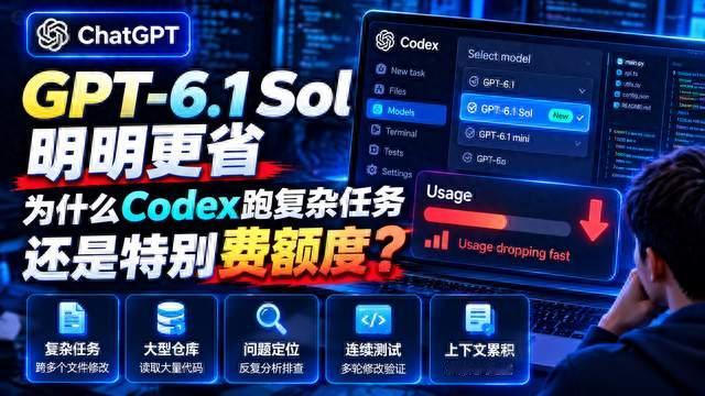 GPT-6.1 Sol明明更省，为什么Codex跑复杂任务还是特别费额度？