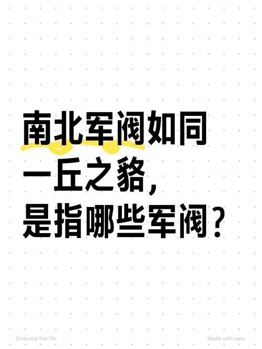 南北军阀如同一丘之貉，是指哪些军阀？