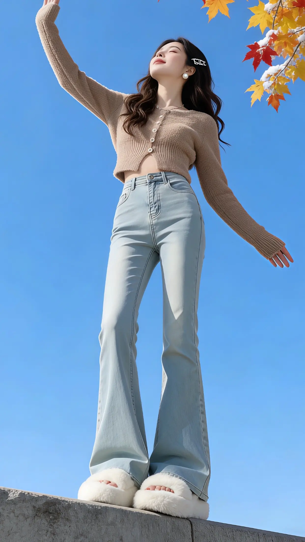 微喇牛仔裤 显高显瘦显腿长 春款上新 过年穿什么 穿出自己的风格