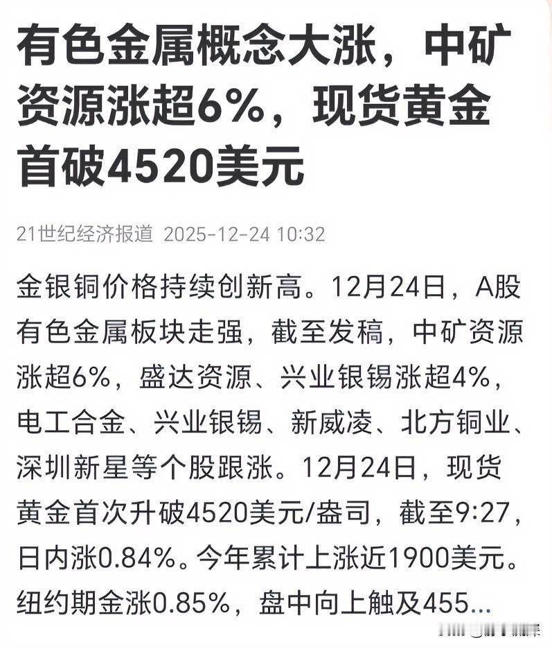 这是历史首次了，黄金、白银、铜、铂金等国内外价格均创出历史新高，国内钯金期货主力