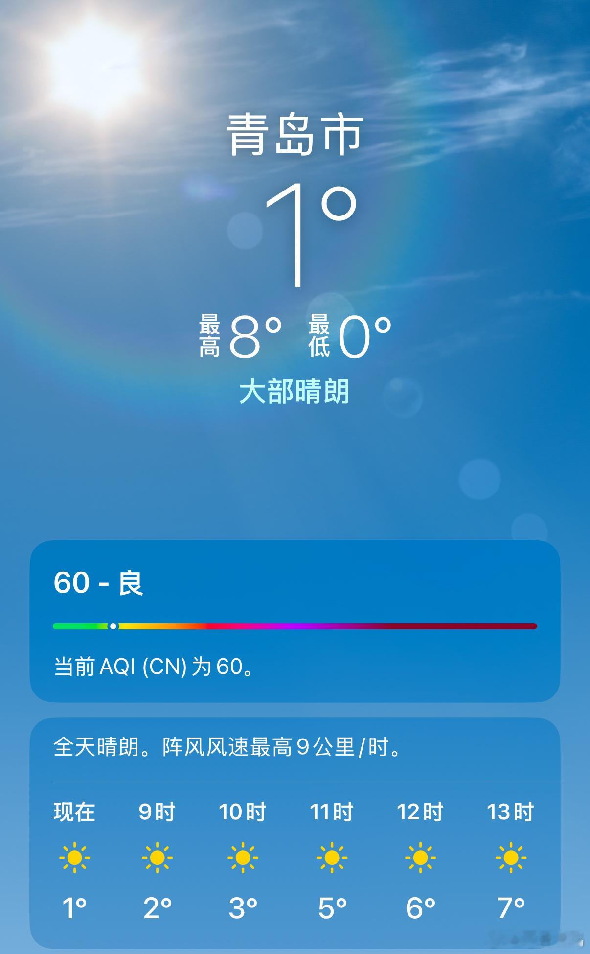 青岛现在最低0度啦，太冷啦[淡淡的] 