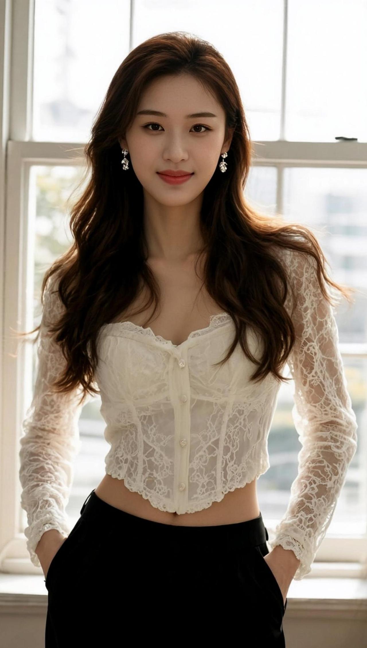 蕾丝的呼吸在光里轻轻起伏，像一首未写完的情诗。指尖划过衣料的纹理，仿佛触到了时光