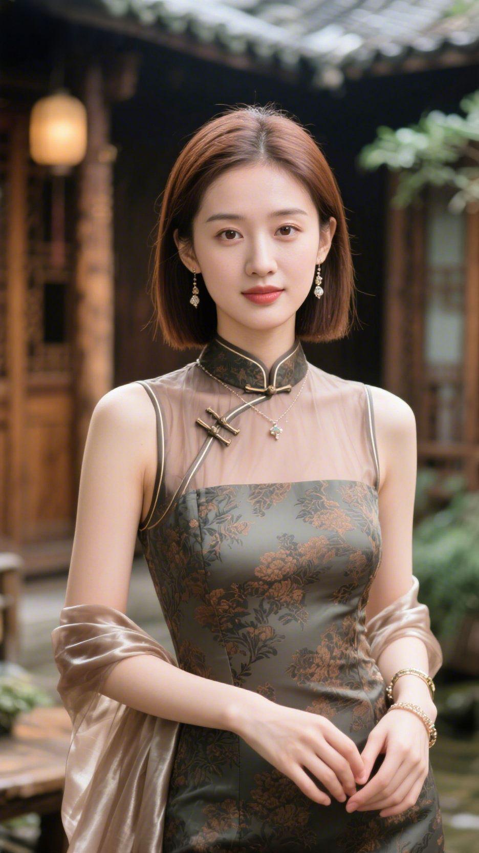 古院清韵
 
木楼窗棂晕开薄暮微光，檐下灯笼静静垂落。青瓦沉淀经年安宁，草木晕开