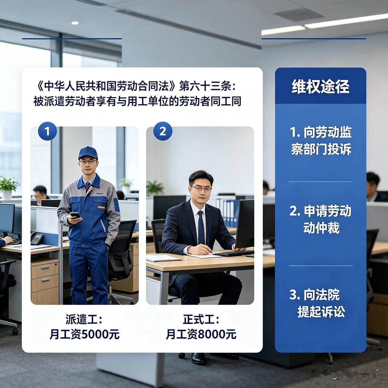 劳务派遣工是否应当与正式工同工同酬？这位派遣工为什么会维权成功？
 
作为长期深