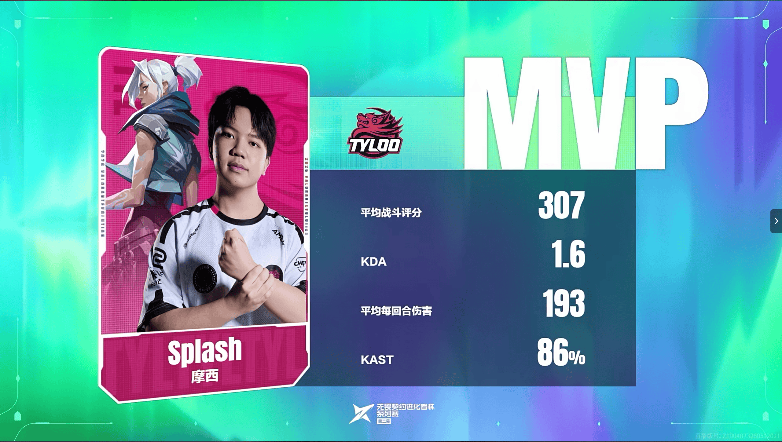 307战斗评分1.6KDA，splash斩获BLG对阵TYL图一MVP