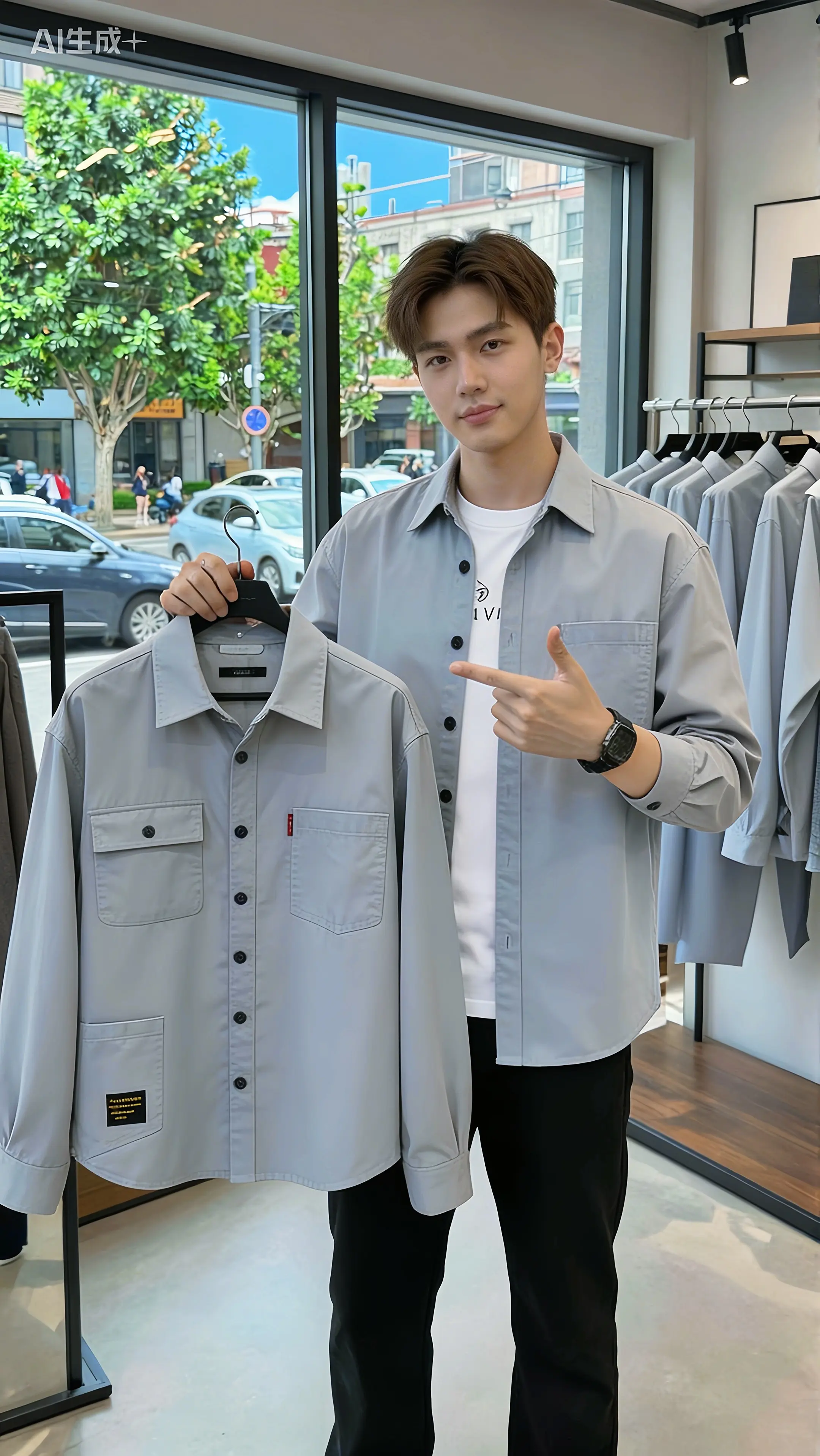 男士休闲棉质衬衫，穿上贼有感觉