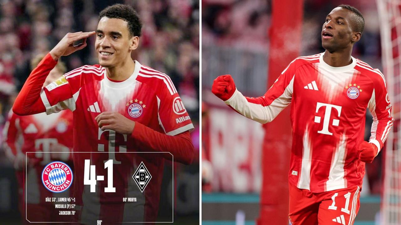 德甲：拜仁主场4-1大胜门兴，5连胜继续领跑。
拜仁多点开花，杰克逊造红点+破门