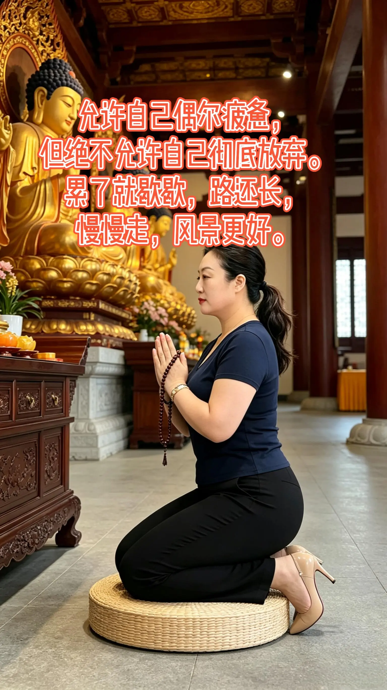 允许自己偶尔疲惫，但绝不允许自己彻底放弃。累了就歇歇，路还长，慢慢走，风景更好。