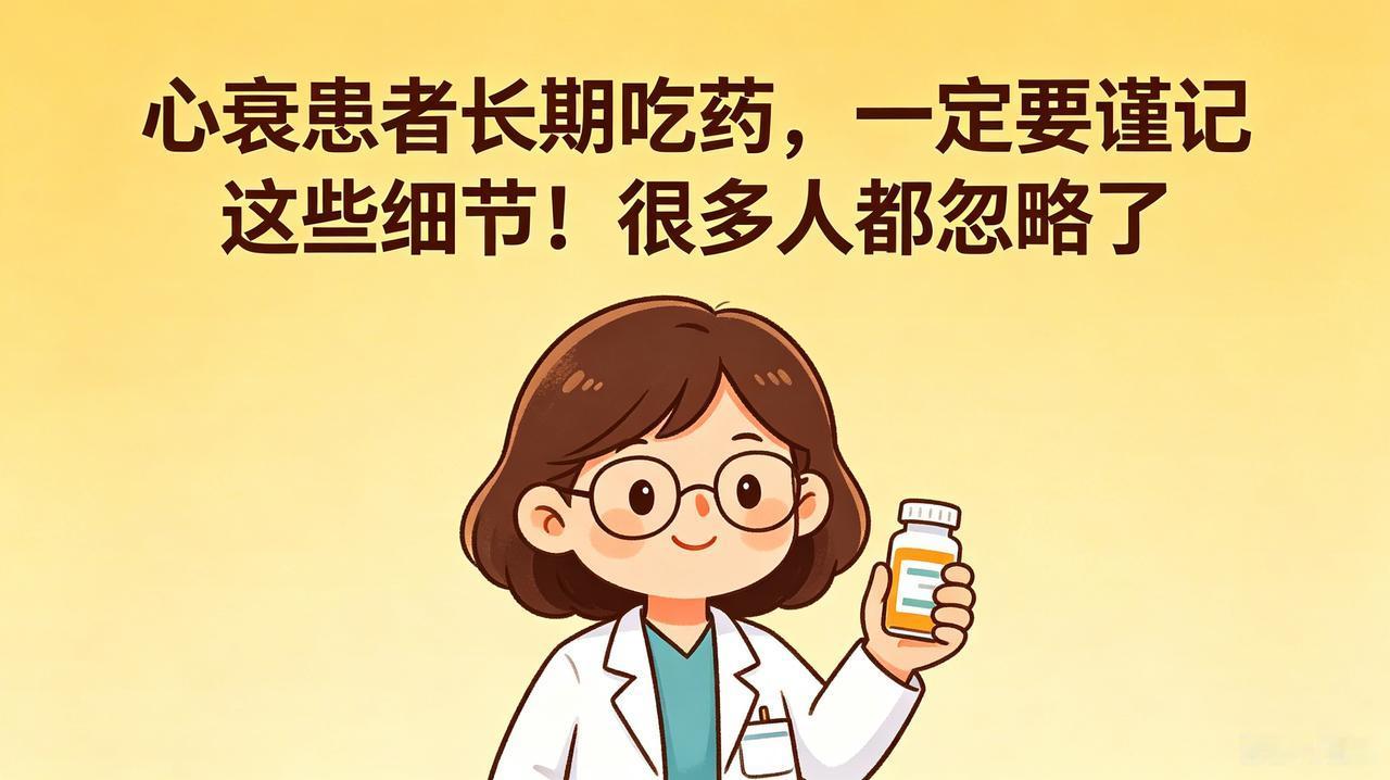 心衰患者在服药期间需要注意什么?

心衰患者长期吃药，一定要谨记这些细节！很多人