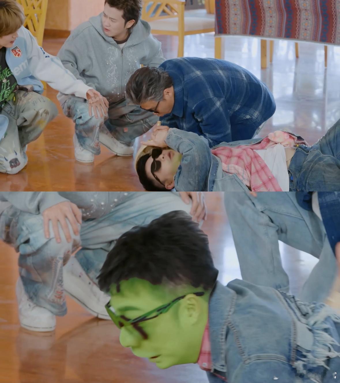 李乃文抓范志毅胸哈哈哈哈哈 猜词环节还能这么玩真的没想到，范志毅一脸不知所措的样