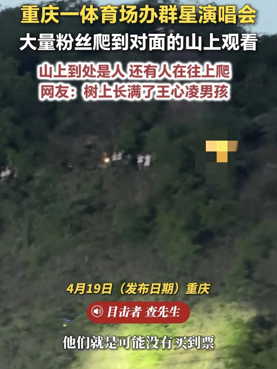 重新一场群星演唱会，当中有王心凌，有网友称，有不少人因为没买到票，就跑到了演唱会