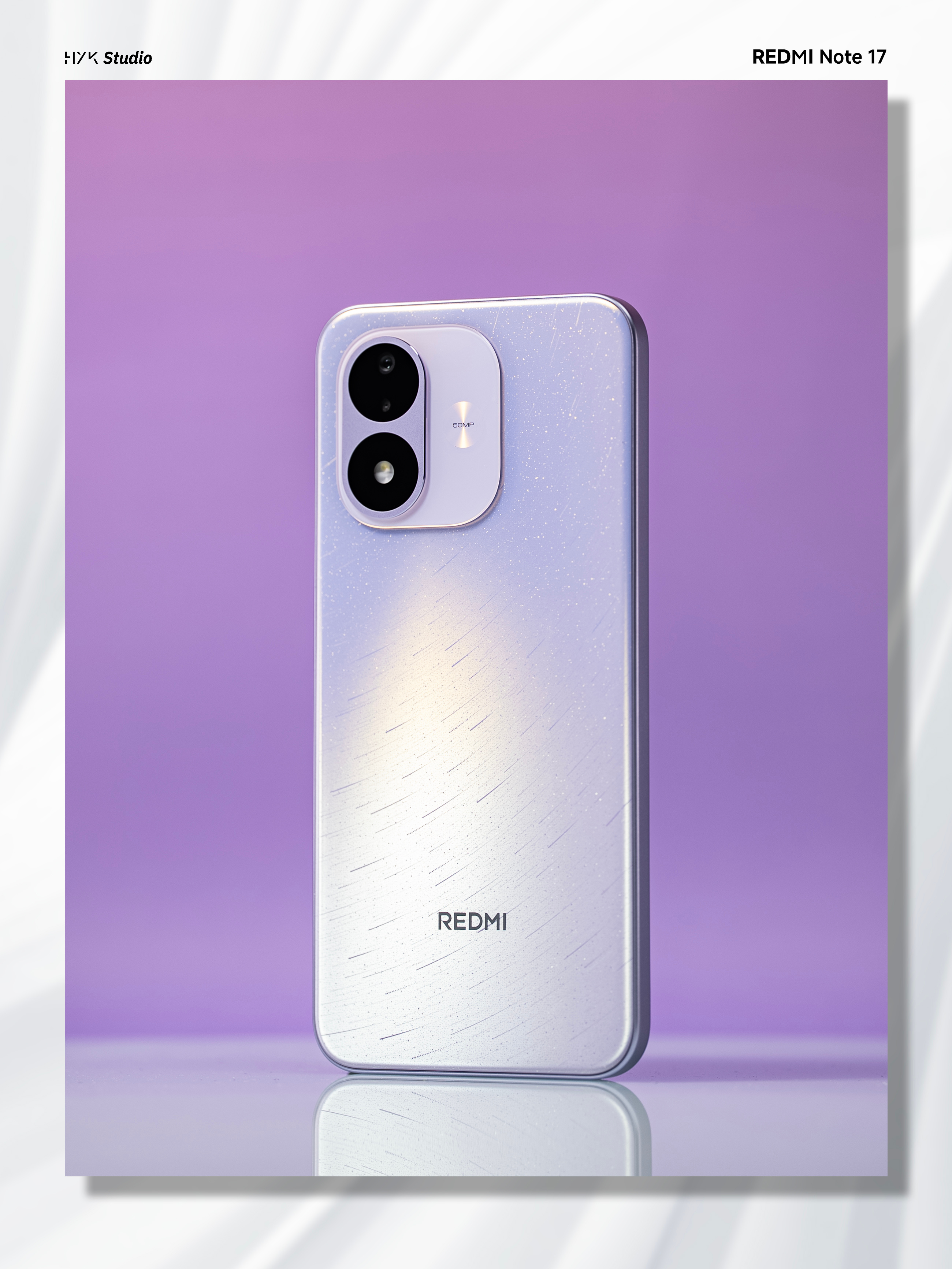 HYK图赏｜REDMI Note 17「流星紫」，光线一转,背板上就跟有流星划过