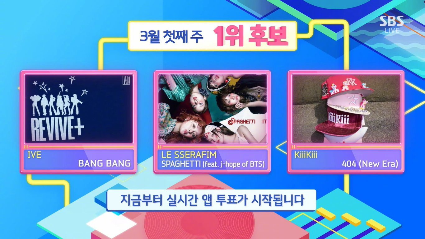 【SBS】今日份《人气歌谣》一位候补：IVELESSERAFIMkiiikiii